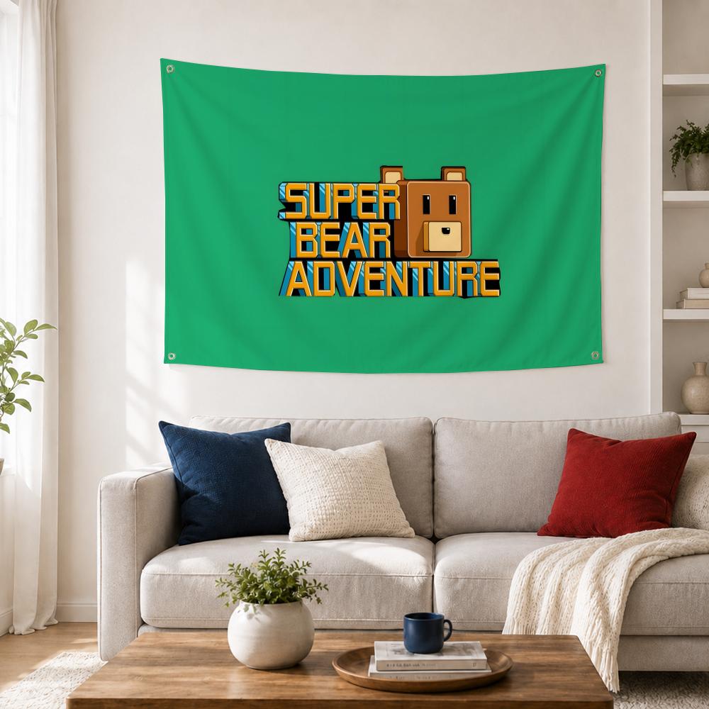 Outdoor Adventure Background - Game S-Super B-Bear A-Adventure Flags Home