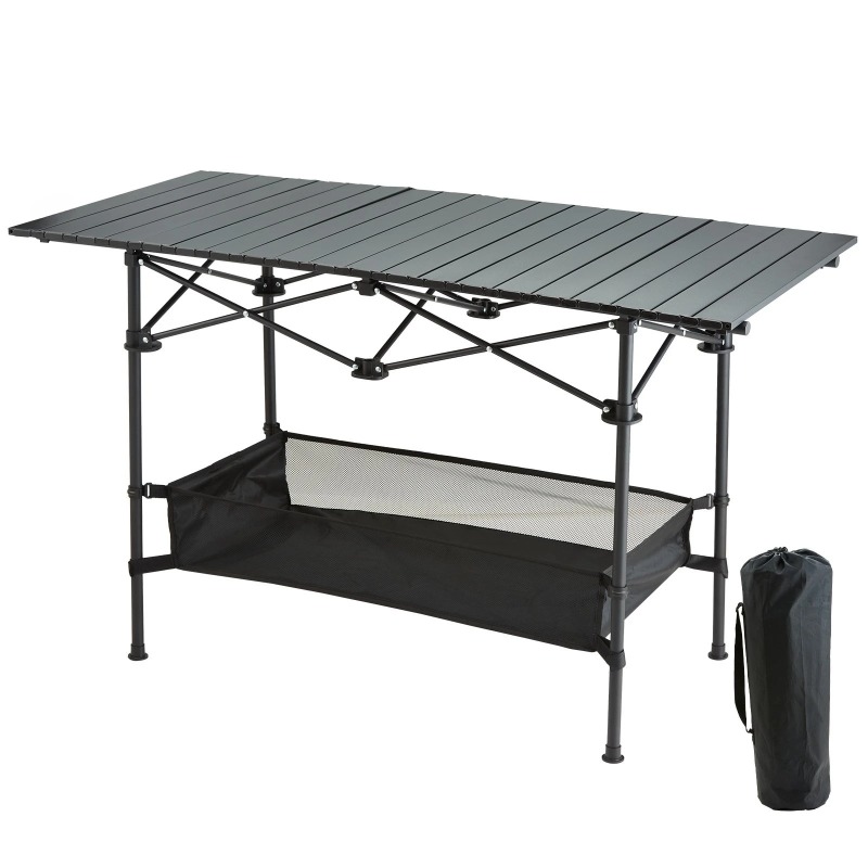 1 PC Portable Folding Camping  - Outdoor Adventure Table With Storage のレビューと価格
