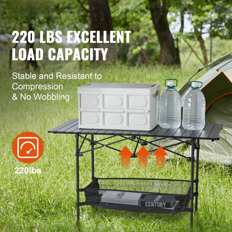 1 PC Portable Folding Camping  - Outdoor Adventure Table With Storage のレビューと価格