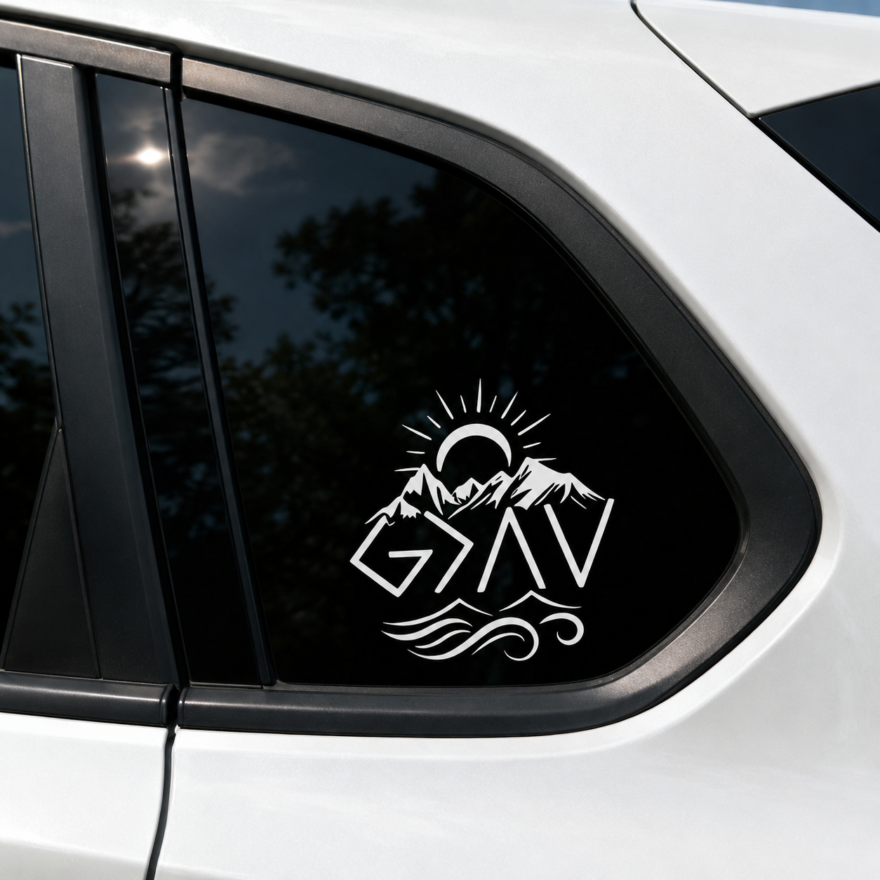 Mountain Peak Car Stickers Wat - Outdoor Adventure Words のレビューと価格