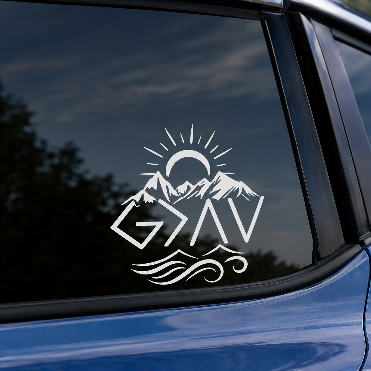 Mountain Peak Car Stickers Wat - Outdoor Adventure Words のレビューと価格