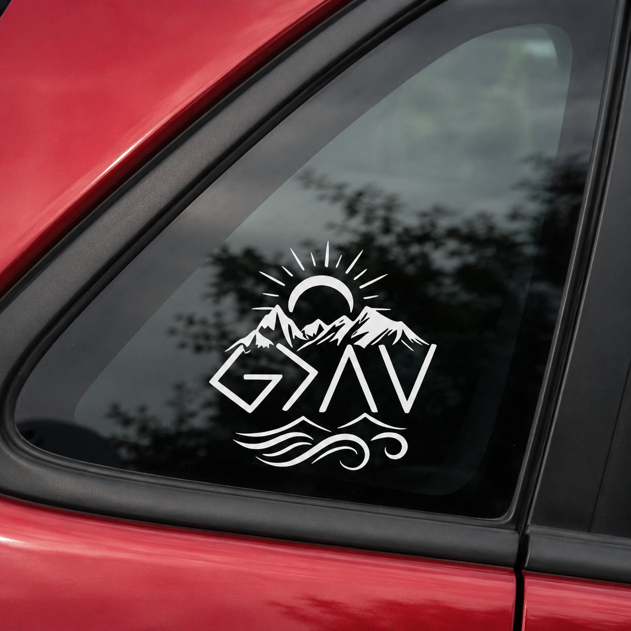 Mountain Peak Car Stickers Wat - Outdoor Adventure Words のレビューと価格