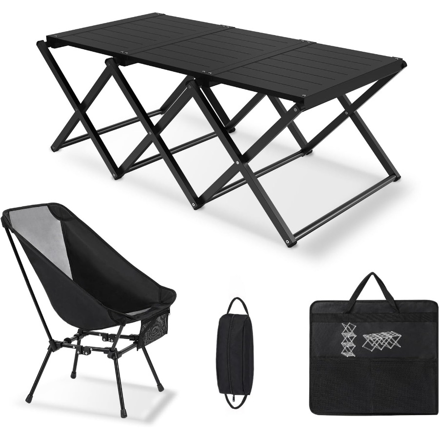 2in1 Aluminum Folding Camping  - Outdoor Adventure Table With Storage のレビューと価格