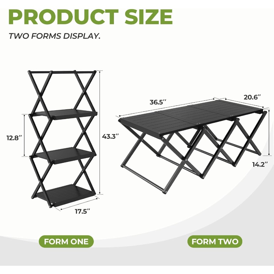 2in1 Aluminum Folding Camping  - Outdoor Adventure Table With Storage のレビューと価格