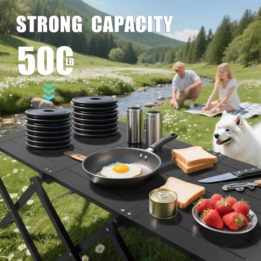 2in1 Aluminum Folding Camping  - Outdoor Adventure Table With Storage のレビューと価格