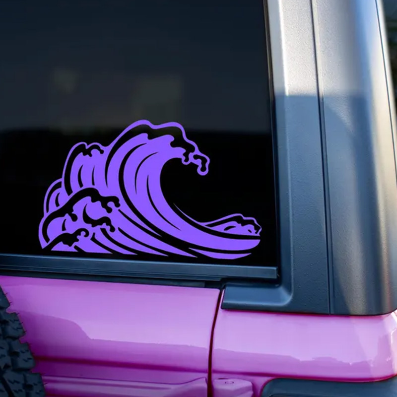 Ocean Wave Car Stickers For Wi - Outdoor Adventure Words のレビューと価格