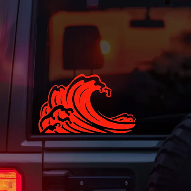 Ocean Wave Pattern Vinyl Car S - Outdoor Adventure Words のレビューと価格