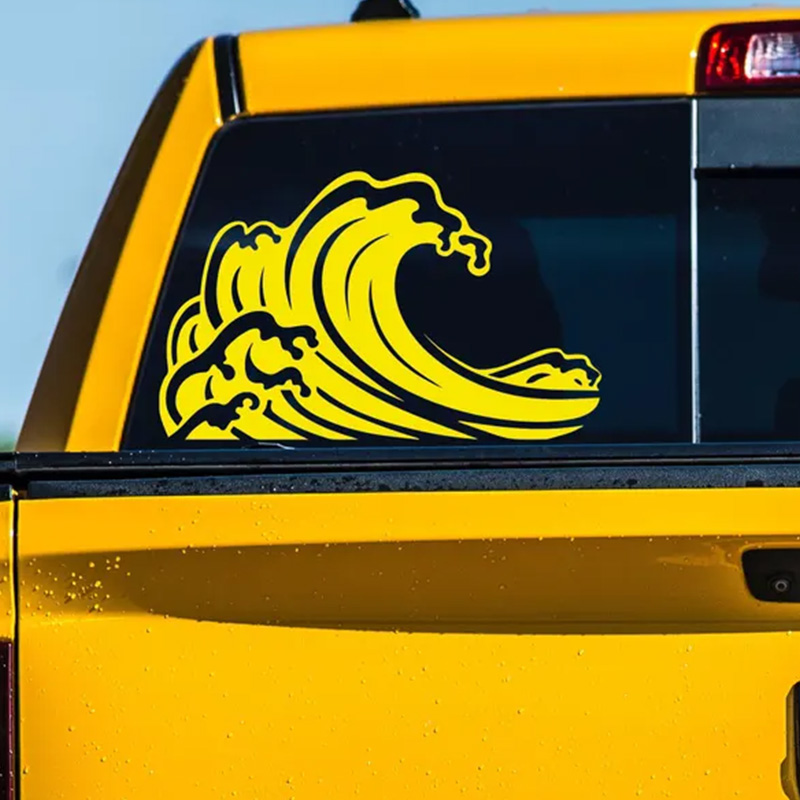 Ocean Wave Pattern Vinyl Car S - Outdoor Adventure Words のレビューと価格