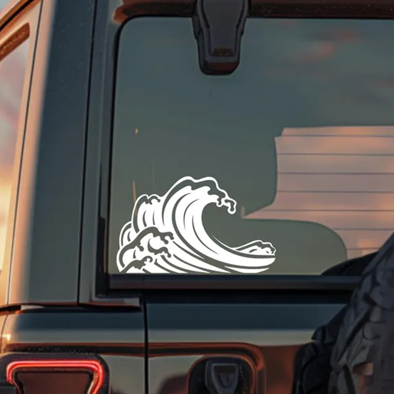 Ocean Wave Pattern Vinyl Car S - Outdoor Adventure Words のレビューと価格