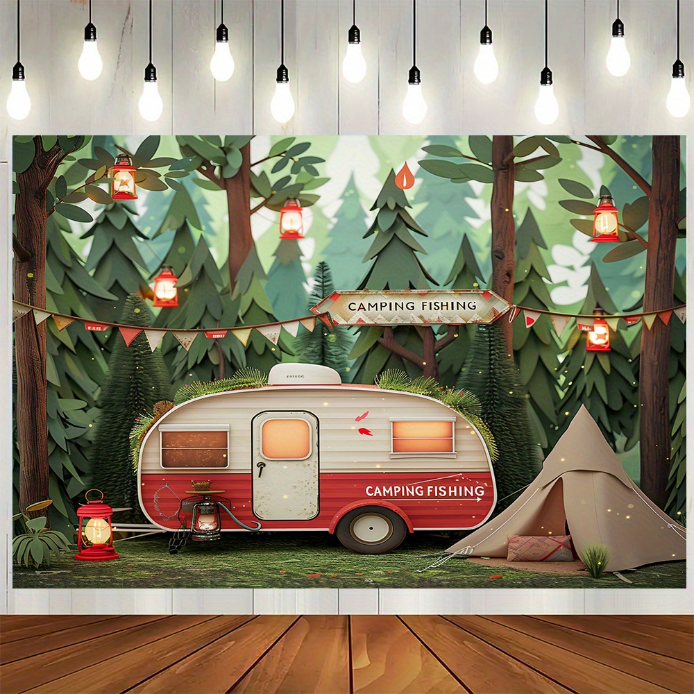Jungle Camping Theme Tapestry, - Outdoor Adventure Background のレビューと価格