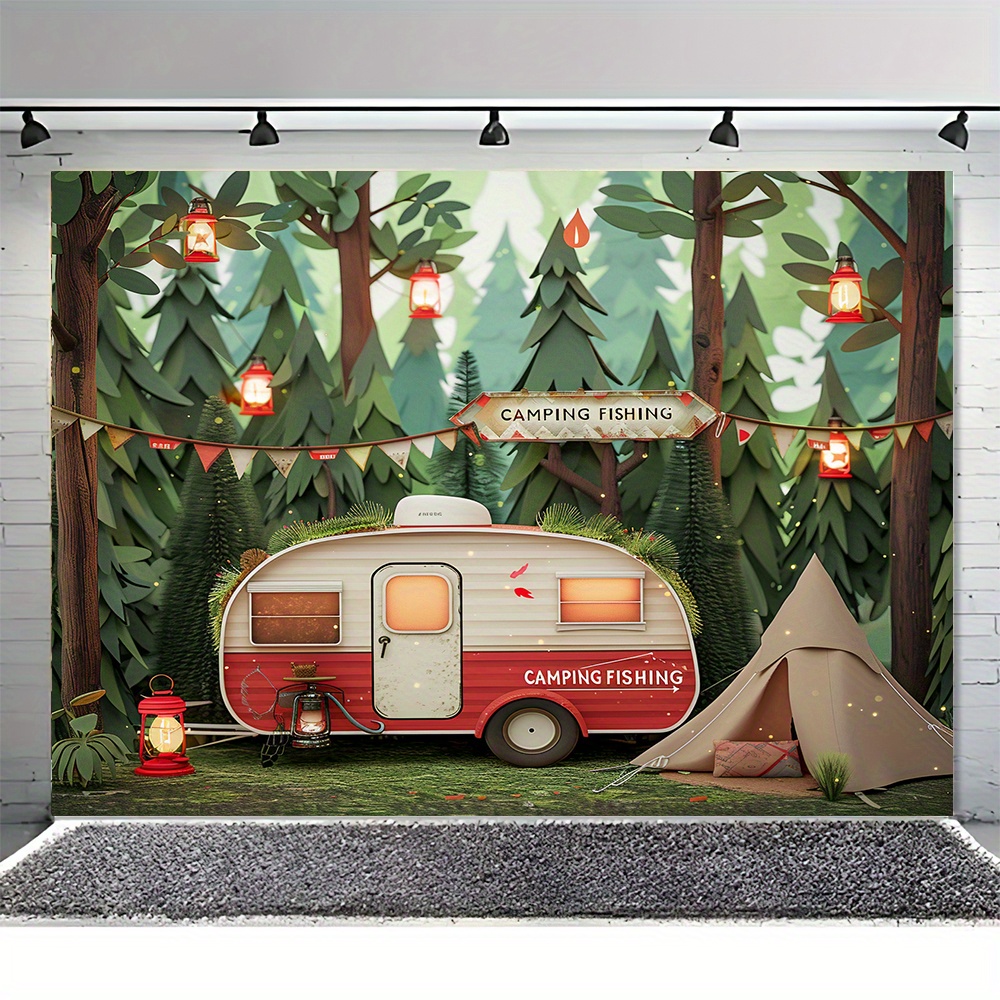 Jungle Camping Theme Tapestry, - Outdoor Adventure Background のレビューと価格